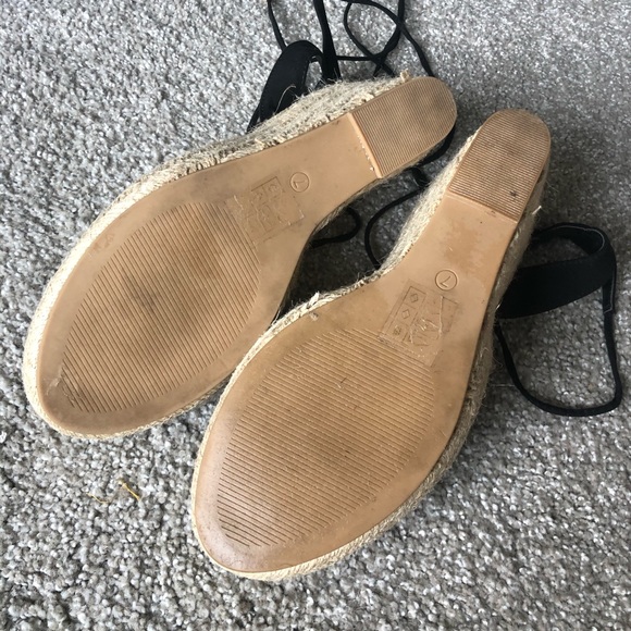EUC ASOS Black Wide Fit Espadrille Wedges - Picture 4 of 10
